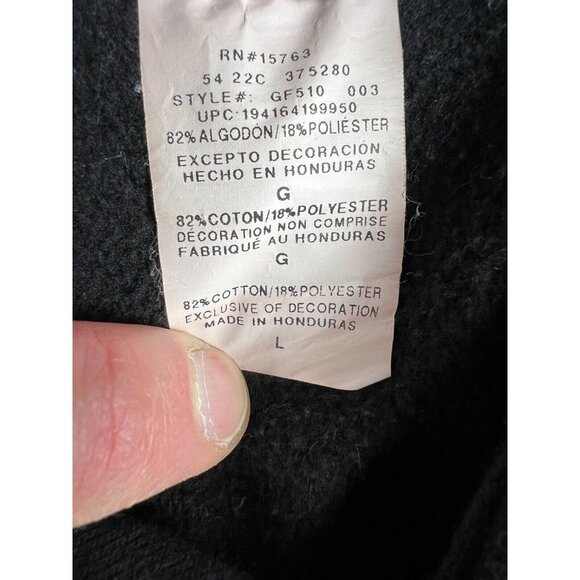 Champion Hoodie Mens Large Sweater Reverse Weave Black Custom Gem Large Print - Picture 8 of 10